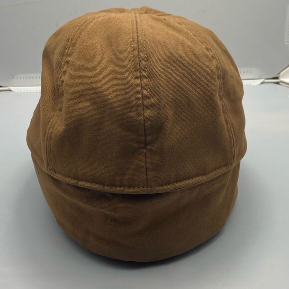 Carhartt Brown Canvas Insulated Cap w/ Back Flap Warmer Workwear Hat Unisex - Picture 3 of 5